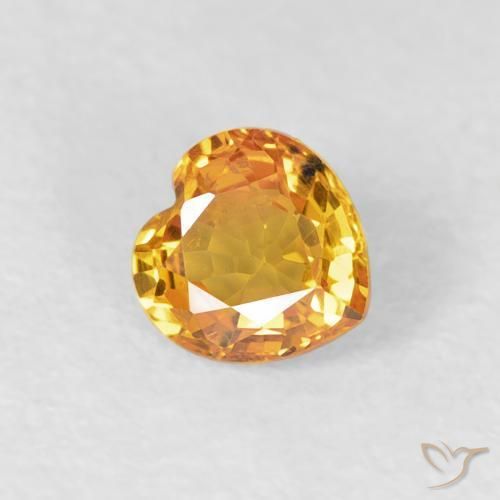 0.44ct 天然 オレンジゴールド サファイア, 心臓, VVS