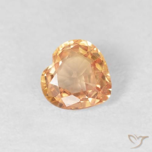 0.38ct 天然 ミディアムオレンジ サファイア, 心臓, VVS