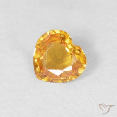 0.32ct 天然 ダークオレンジゴールド サファイア, 心臓, VVS, Photo A