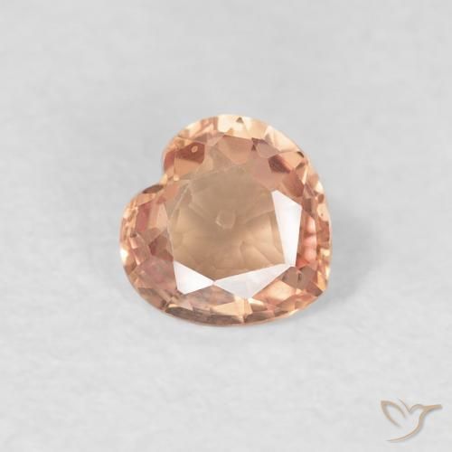 0.38ct 天然 ミディアムオレンジ サファイア, 心臓, VVS