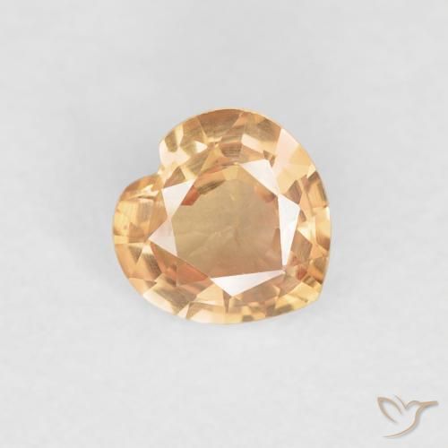 0.40ct 天然 ゴールド サファイア, 心臓, VVS