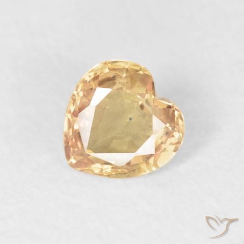0.48ct 天然 ゴールド サファイア, 心臓, VVS