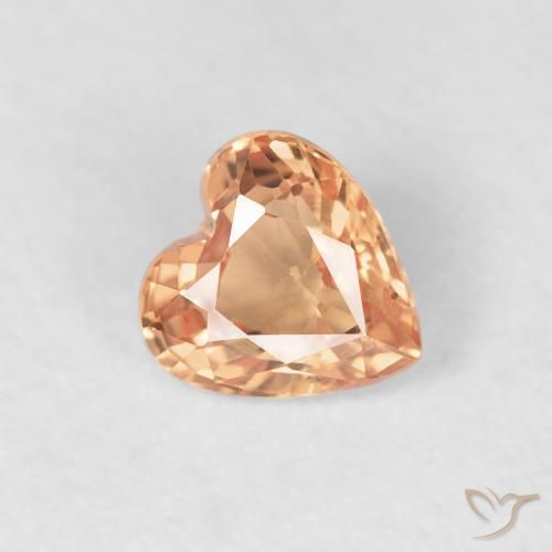 0.50ct 天然 ライトオレンジ サファイア, 心臓, VVS