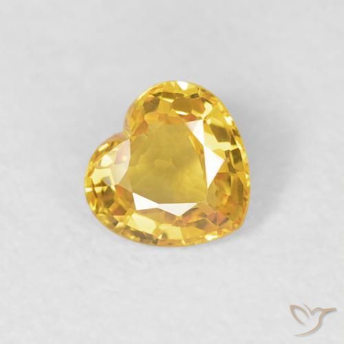 0.38ct 天然 ゴールド サファイア, 心臓, VVS