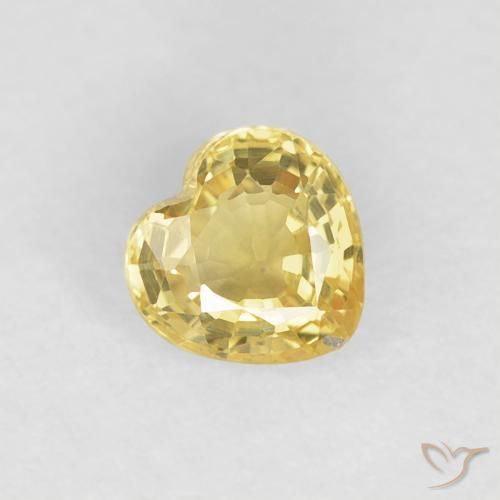 0.48ct 天然 トスカーナイエロー サファイア, 心臓, VVS