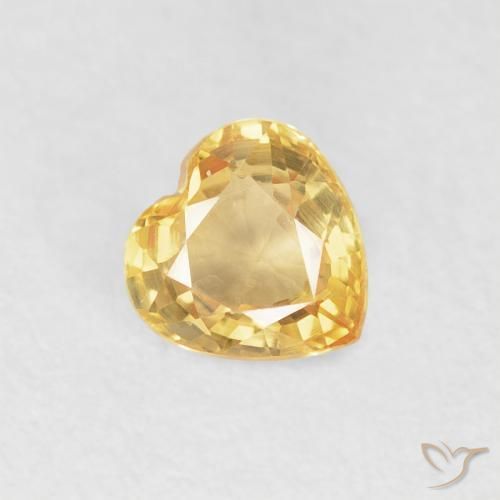 0.51ct 天然 薄いゴールド サファイア, 心臓, VVS