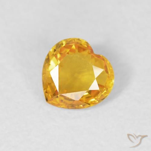 0.39ct 天然 ゴールドオレンジ サファイア, 心臓, VVS