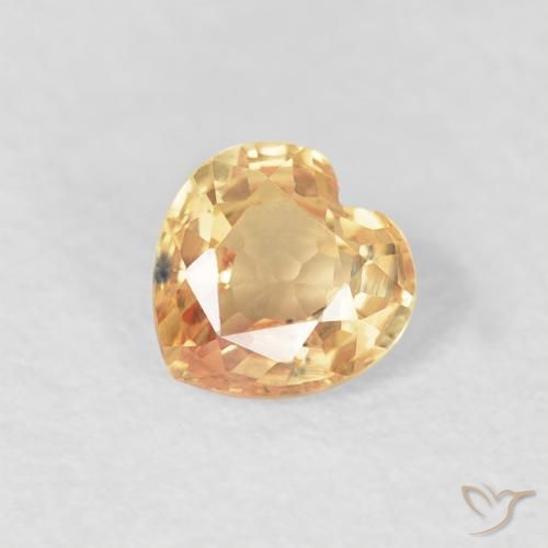 0.44ct 天然 薄いピーチゴールデン サファイア, 心臓, VVS-VS