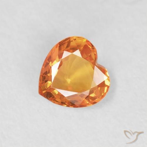 0.40ct 天然 鮮やかなオレンジ サファイア, 心臓, VVS