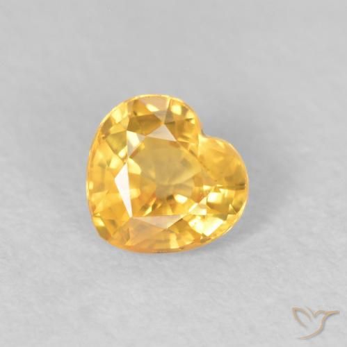 0.44ct 天然 ミディアムゴールド サファイア, 心臓, VS