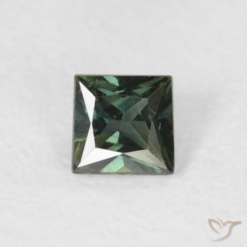 0.30ct 天然 アーシーグリーン サファイア, 四角形, VS