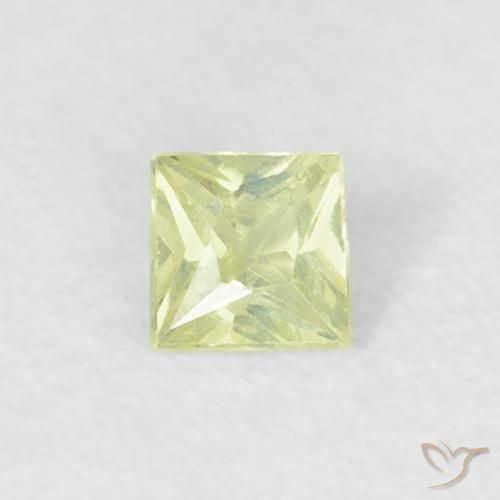 0.18ct 天然 Medium Light-Yellow サファイア, 四角形, VS
