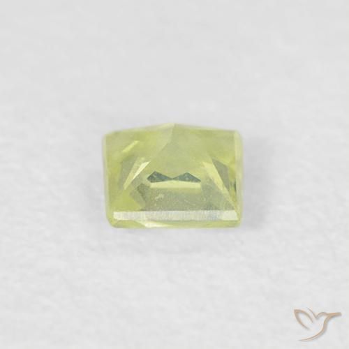 0.18カラットの天然Medium Light-Yellowサファイア、四角形、VS
