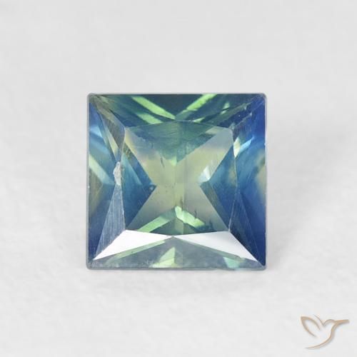 0.69ct 天然 ティール サファイア, 四角形, VS