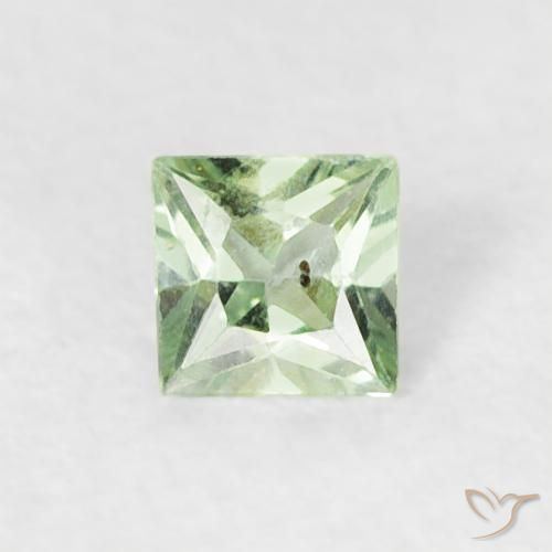 0.16ct 天然 非常に薄い緑 サファイア, 四角形, VS