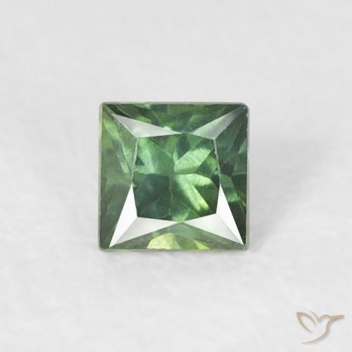 0.24ct 天然 ミディアムグリーン サファイア, 四角形, VS
