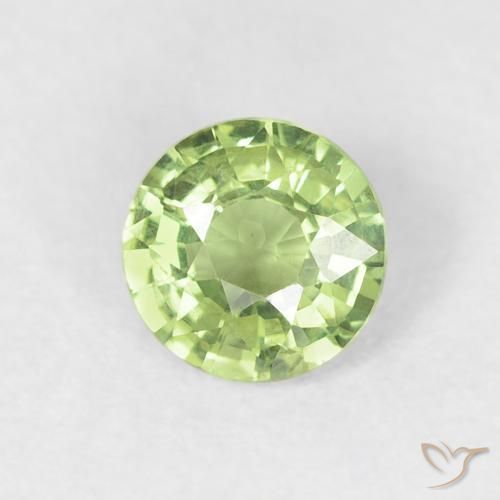 0.59ct 天然 薄いライブリーグリーン サファイア, ラウンド, VS