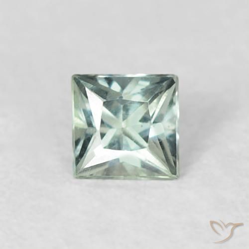 0.19ct 天然 ライトグリーン サファイア, 四角形, VVS