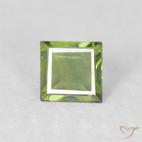 0.28ct 天然 ウォームグリーン サファイア, 四角形, VVS