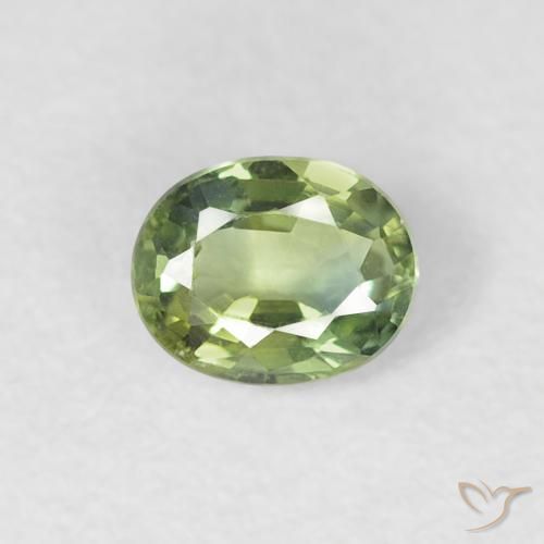 0.30ct 天然 ウォームグリーン サファイア, 楕円形, VVS