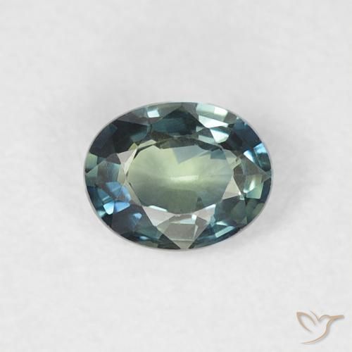 0.31ct 天然 緑がかったブルー サファイア, 楕円形, VVS, Photo A
