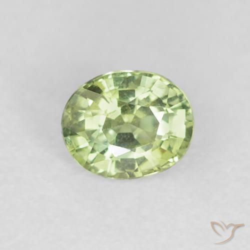 0.51ct 天然 薄いライブリーグリーン サファイア, 楕円形, VVS