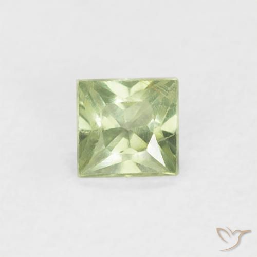 0.18ct 天然 ライムグリーン サファイア, 四角形, VS