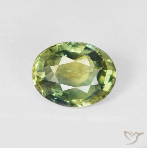 2.24ct 天然 ウォームグリーン サファイア, 楕円形, VS