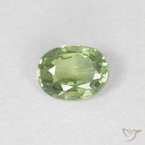 0.24ct 天然 ウォームグリーン サファイア, 楕円形, VVS-VS