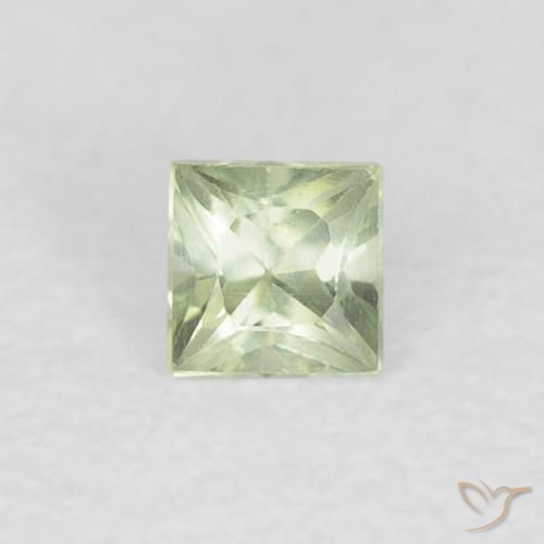 0.21ct 天然 非常に薄い緑 サファイア, 四角形, VVS-VS