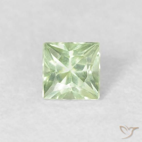 0.23ct 天然 非常に薄いセージグリーン サファイア, 四角形, VVS-VS