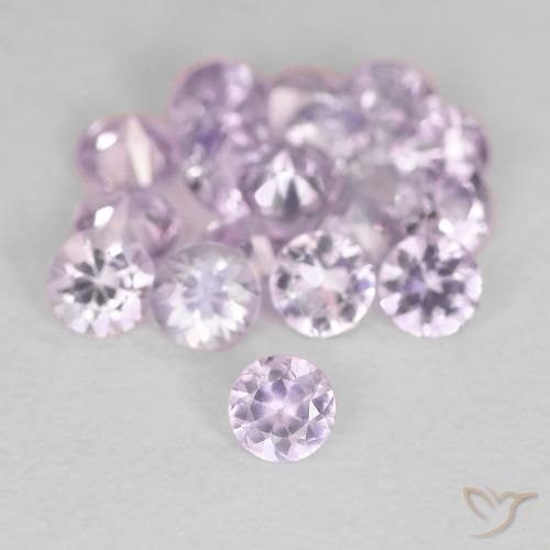 0.11ct 天然 非常に薄いピンクがかった紫 サファイア, ラウンド, VS