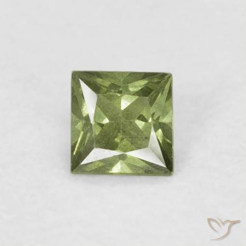 0.16ct 天然 ミディアムグリーン サファイア, 四角形, VS