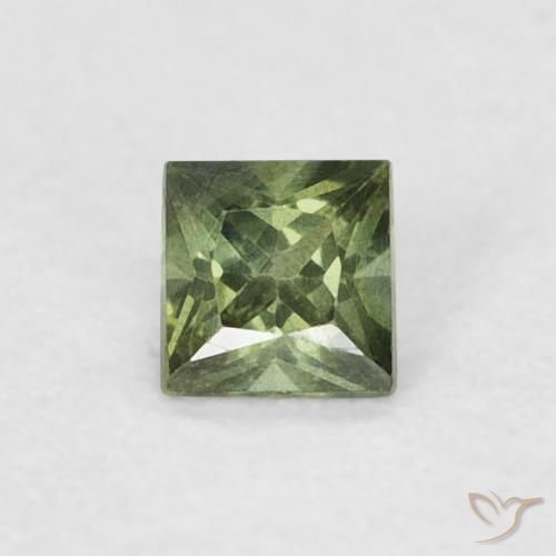 0.20ct 天然 ミディアムグリーン サファイア, 四角形, VS
