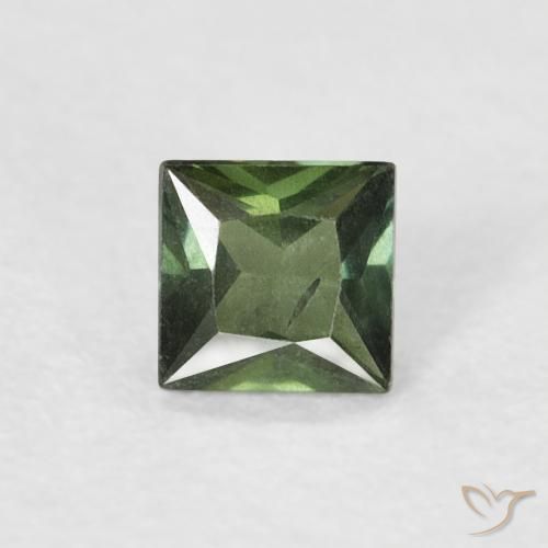0.32ct 天然 ディープグリーン サファイア, 四角形, VS