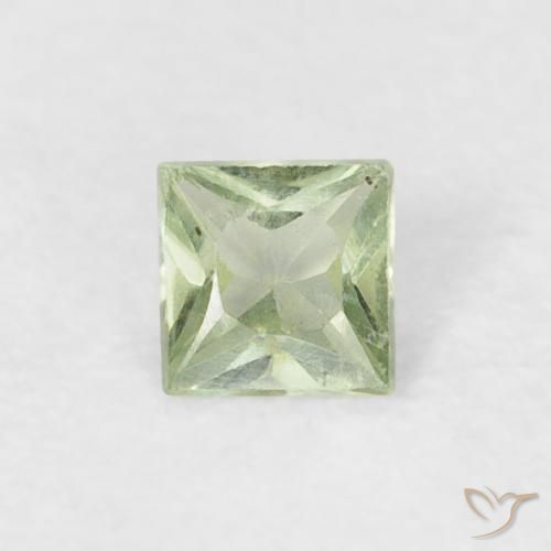 0.17ct 天然 非常に薄いセージグリーン サファイア, 四角形, VS
