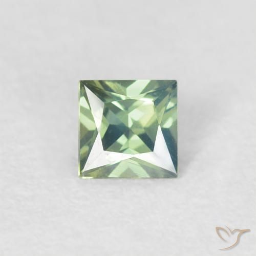 0.27ct 天然 Medium Light Green サファイア, 四角形, VVS-VS
