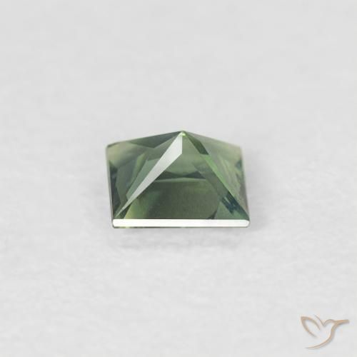 0.27カラットの天然Medium Light Greenサファイア、四角形、VVS-VS
