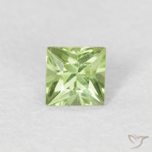 0.19ct 天然 薄いライブリーグリーン サファイア, 四角形, VVS-VS