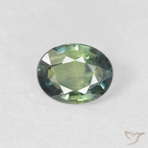 0.30ct 天然 ミディアムブルーグリーン サファイア, 楕円形, VVS-VS