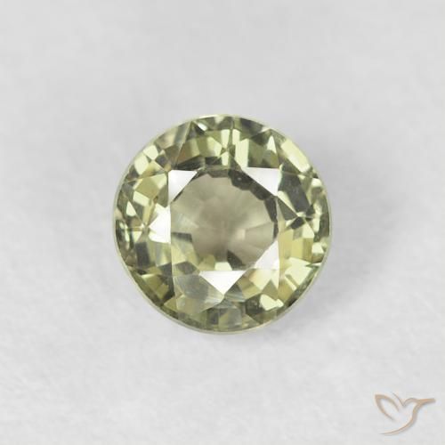 0.57ct 天然 ミディアムグリーン サファイア, ラウンド, VVS-VS