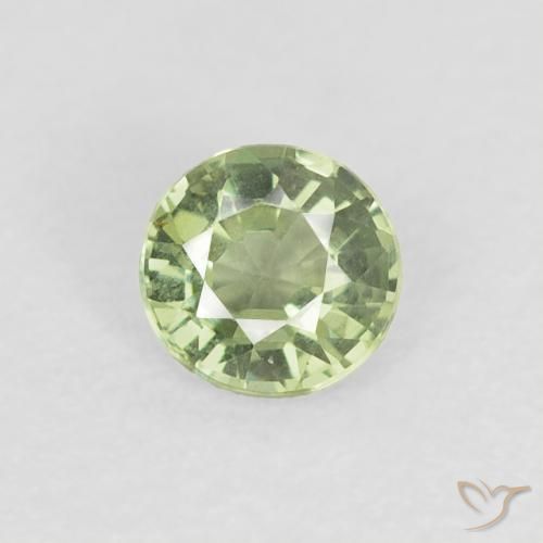 0.41ct 天然 非常に薄いセージグリーン サファイア, ラウンド, VVS-VS