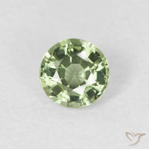 0.42ct 天然 薄いセージグリーン サファイア, ラウンド, VVS-VS
