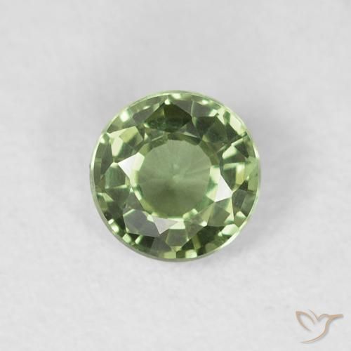 0.55ct 天然 ディープグリーン サファイア, ラウンド, VVS-VS