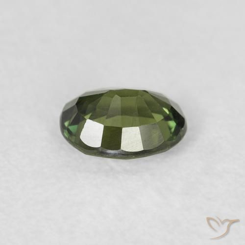 0.48カラットの天然Medium Light Greenサファイア、楕円形、VVS-VS