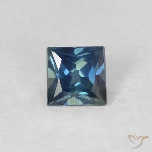 0.29ct 天然 ダークブルー サファイア, 四角形, VVS-VS