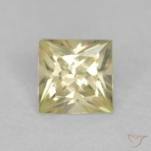 0.20ct 天然 レモンイエロー サファイア, 四角形, VVS