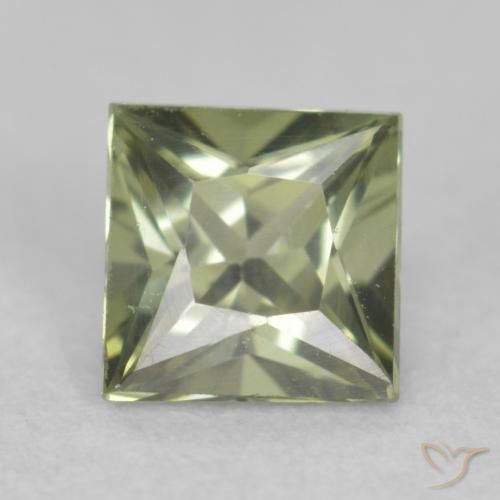 0.31ct 天然 薄いフォレストグリーン サファイア, 四角形, VVS