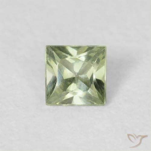0.18ct 天然 ライトグリーン サファイア, 四角形, VVS-VS