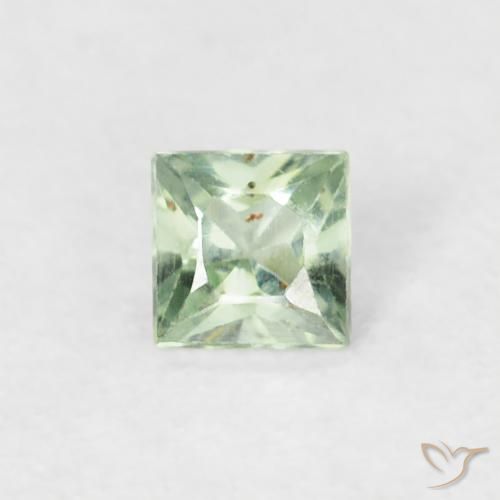 0.19ct 天然 ウォームグリーン サファイア, 四角形, VS